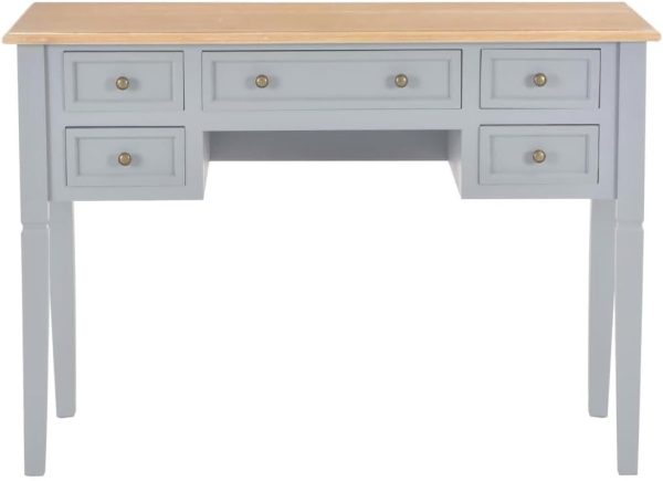 Modern White Writing Desk - Stylish Wood Office Desk for Home Office - Versatile 43.7.0.5 Inch Furniture Piece-Gray