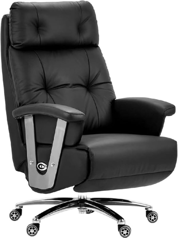 Electric Full Reclining Office Chair with Footstool Management Chair(D)