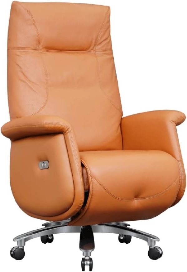 Electric Recliner Leather Office Chair Fully Reclining Office Chair with Pedal Management Chair