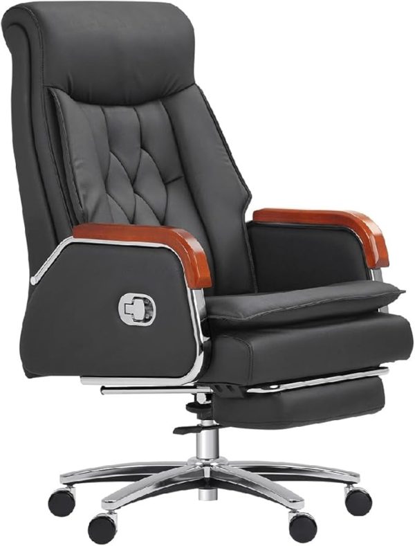 Leather Manager Executive Office Chair Ergonomic Home Chair Fully Reclinable