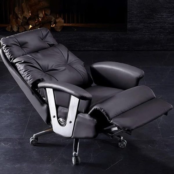 Electric Full Reclining Office Chair with Footstool Management Chair(D) - Image 4