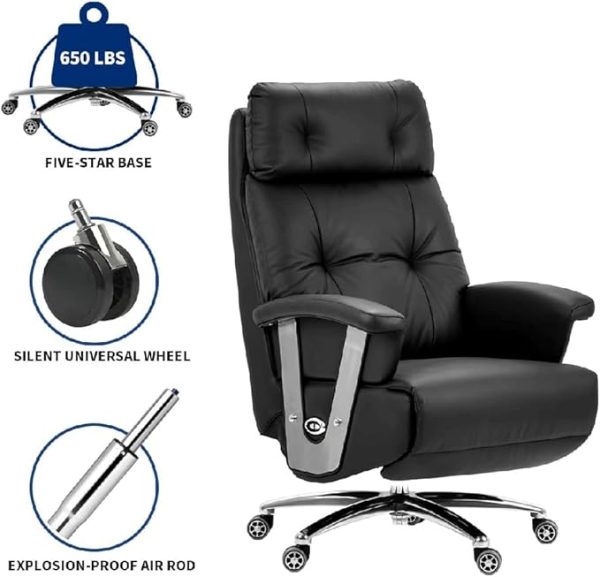 Electric Full Reclining Office Chair with Footstool Management Chair(D) - Image 3