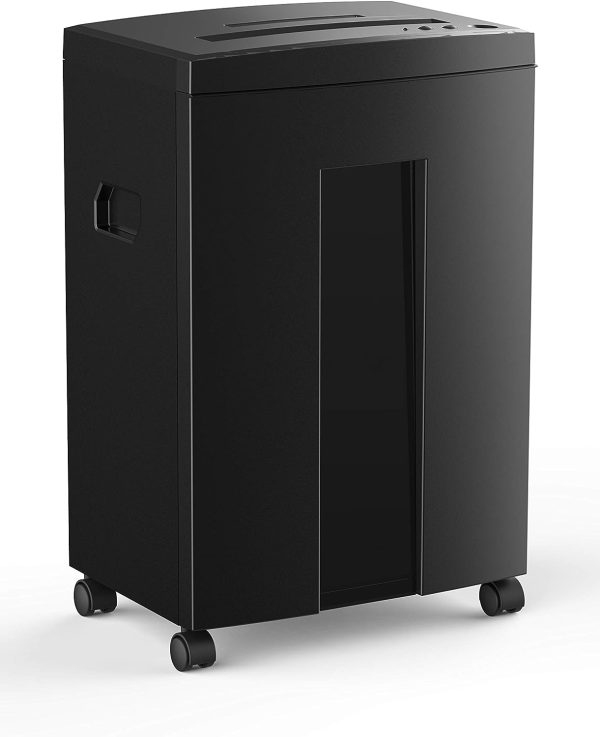 WOLVERINE 18-Sheet 60 Mins Running Time Cross Cut High Security Level P-4 Heavy Duty Paper/CD/Card Ultra Quiet Shredder for Home Office with 6 Gallons Pullout Waste Bin SD9113(Black ETL)