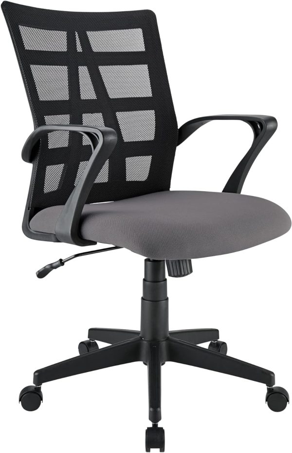 Realspace® Jaxby Mesh Mid-Back Task Chair, Black/Gray, BIFMA Compliant