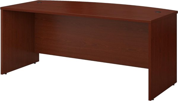 Bush Business Furniture Series C 72W Bow Front Office Desk in Mahogany, Large Computer Table for Home and Professional Workplace