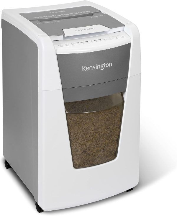 Kensington Paper Shredder - New OfficeAssist 300-Sheet Auto-Feed Micro Cut Anti-Jam Heavy Duty Shredder with 15.8 gallons Pullout Wastebasket, Lockable Chamber and 4 Casters (K52051AM)