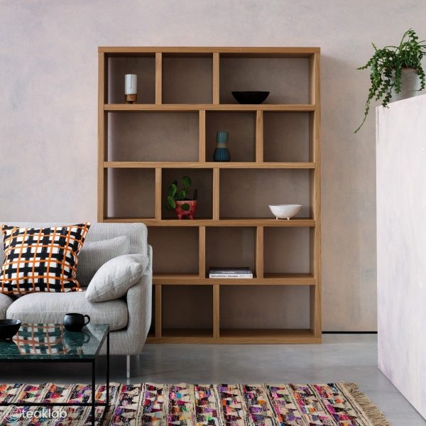 Teak Wide Bookcase