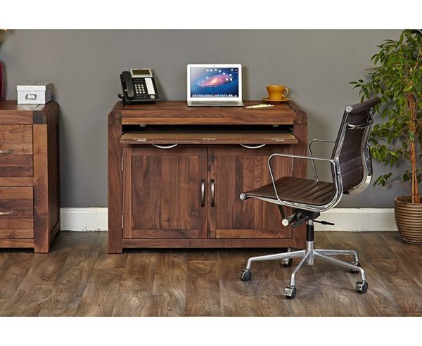 Teak Hidden Home Office Desk