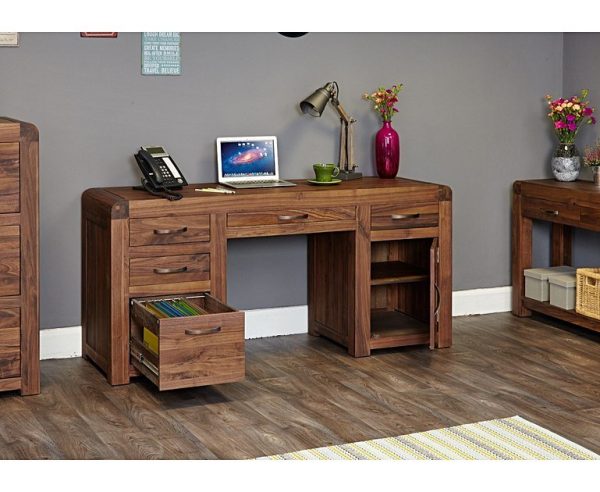 Teak Twin Pedestal Desk - Image 3