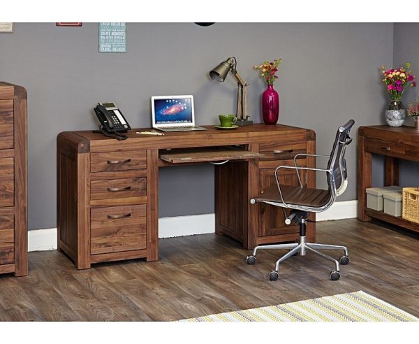 Teak Twin Pedestal Desk