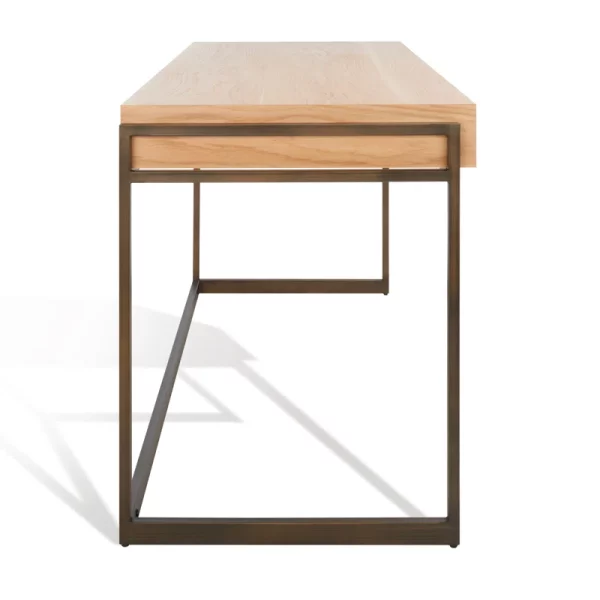 Ariquer Solid Wood Top Metal Base Writing Desk - Image 6